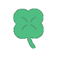 cafeknotted green leaf lucky clover Sticker