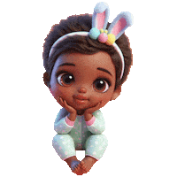 Girl Happy Easter Sticker