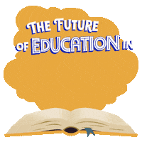 Digital art gif. Yellow cloud hovers over an open book against a transparent background. Text, “The future of education in Wisconsin is on the ballot.”