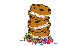 CookieTimeCookies confetti cookies cookie monster ice cream sandwich Sticker