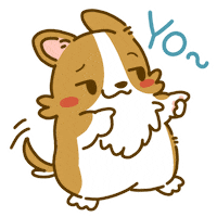 Welsh Corgi Yo Sticker by Lazy Corgi