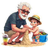 Sunny Day Grandfather Sticker