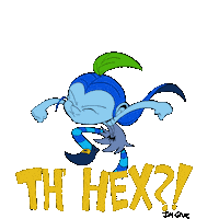 JimGrueComics what wtf huh bluehilda Sticker