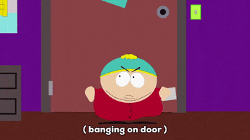eric cartman banging on door GIF by South Park 