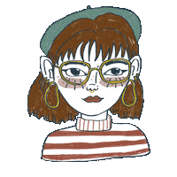 chantallenting illustration vintage wink fringe Sticker