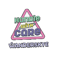 wanderskyeagl care caution handle fragile Sticker