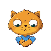 mografic_ cat omg sticker shocked Sticker