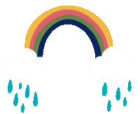 Rainbow Raining Sticker
