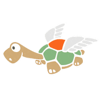 friddo wings turtle friddo flying turtle Sticker