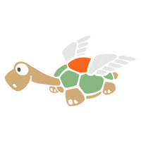 friddo wings turtle friddo flying turtle Sticker