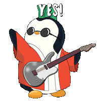 Rock And Roll Yes Sticker by Pudgy Penguins