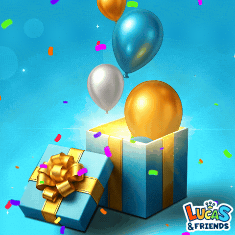 Celebrate Happy Birthday GIF by Lucas and Friends by RV AppStudios
