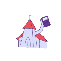 Church Rechner Sticker by Lucie Gerstmann