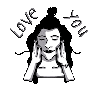 I Love You Illustration Sticker by MŰV Projekt