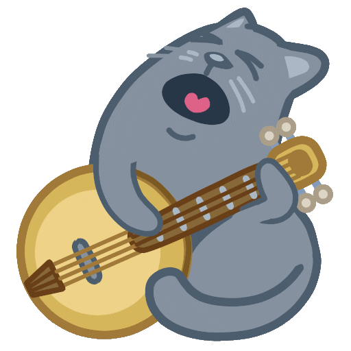 Cat Sing Sticker by Iconka