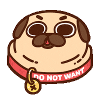 no want Sticker by Puglie Pug