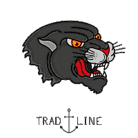tradline black school tattoo line Sticker