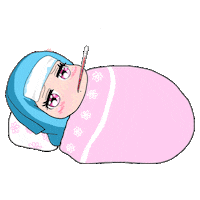 Sick In Bed Sticker