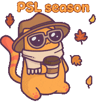 Pumpkin Spice Latte Cat Sticker by Castaways
