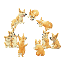 simlol corgi 2d animation simlol corgi love Sticker