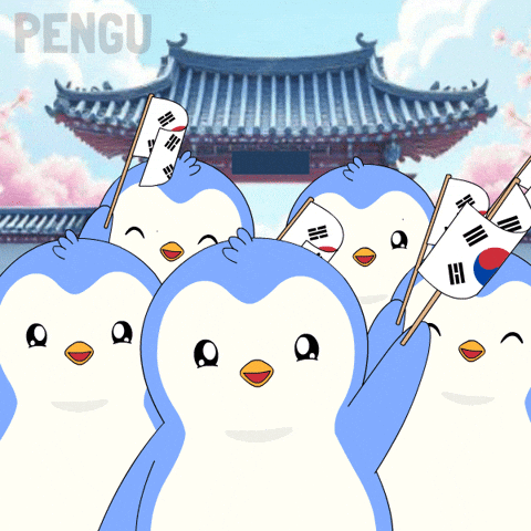 Waving K Pop GIF by Pudgy Penguins