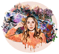 Girl Flowers Sticker by Carrie Berkk | Carrie's Chronicles