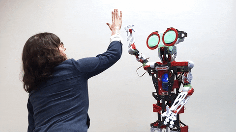 cxssy giphyupload robot good job high five GIF