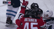 ice hockey hug GIF by NHL