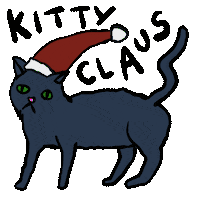 Santa Claus Cat Sticker by Vienna Pitts