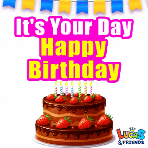 Happy Birthday GIF by Lucas and Friends by RV AppStudios