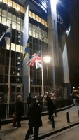 British Flag Lowered Outside the European Parliament Ahead of Brexit