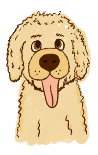 dessi005 dog happy dog labradoodle hungrydog Sticker