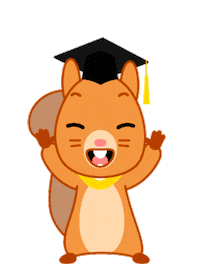 pucp celebration reading squirrel studying Sticker