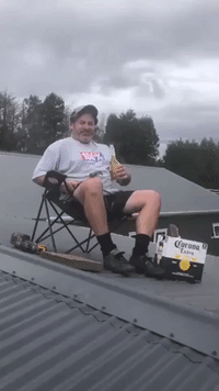 New Zealand Man Drinks Beers on Roof While Wife Thinks He's Hard at Work