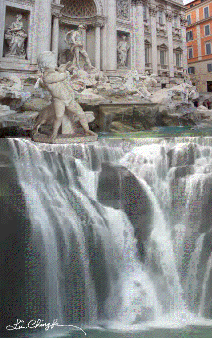 fontana di trevi gif collage GIF