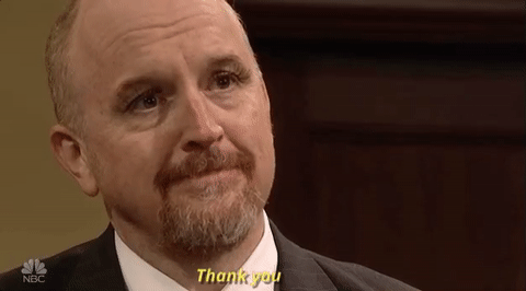 louis ck thank you GIF by Saturday Night Live