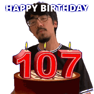 107 Birthday Sticker