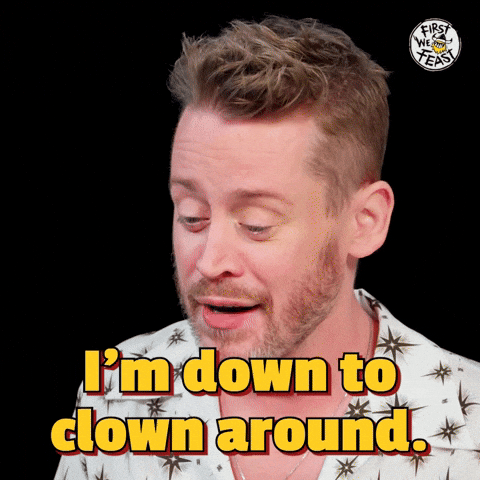 Clowning Around Macaulay Culkin GIF by First We Feast
