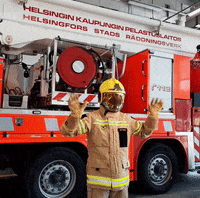 Wave Firefighter GIF by Stadinbrankkari