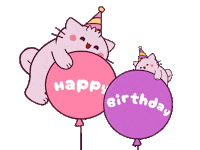 Happy Birthday Cat Sticker by Pembe