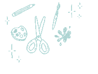 Lenaskosmos paint craft brush scissors Sticker