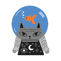 Cat Illustration Sticker by Erstwilder