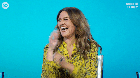 WouldILieToYouAU giphyupload laugh clap applause GIF