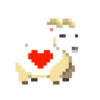 subpixel love heart red ready Sticker