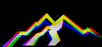 abc95 retro sunset mountains glitchy GIF