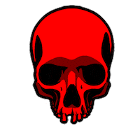 artbydale scary skull sweat drip Sticker