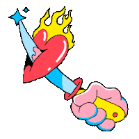 ovcharka love heart fire hand Sticker