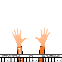 blocking uw-platteville Sticker by University of Wisconsin Volleyball