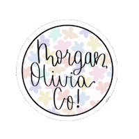morganolivia_co logo flowers circle etsy Sticker