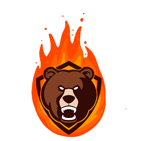 fire bear Sticker by Barenwald